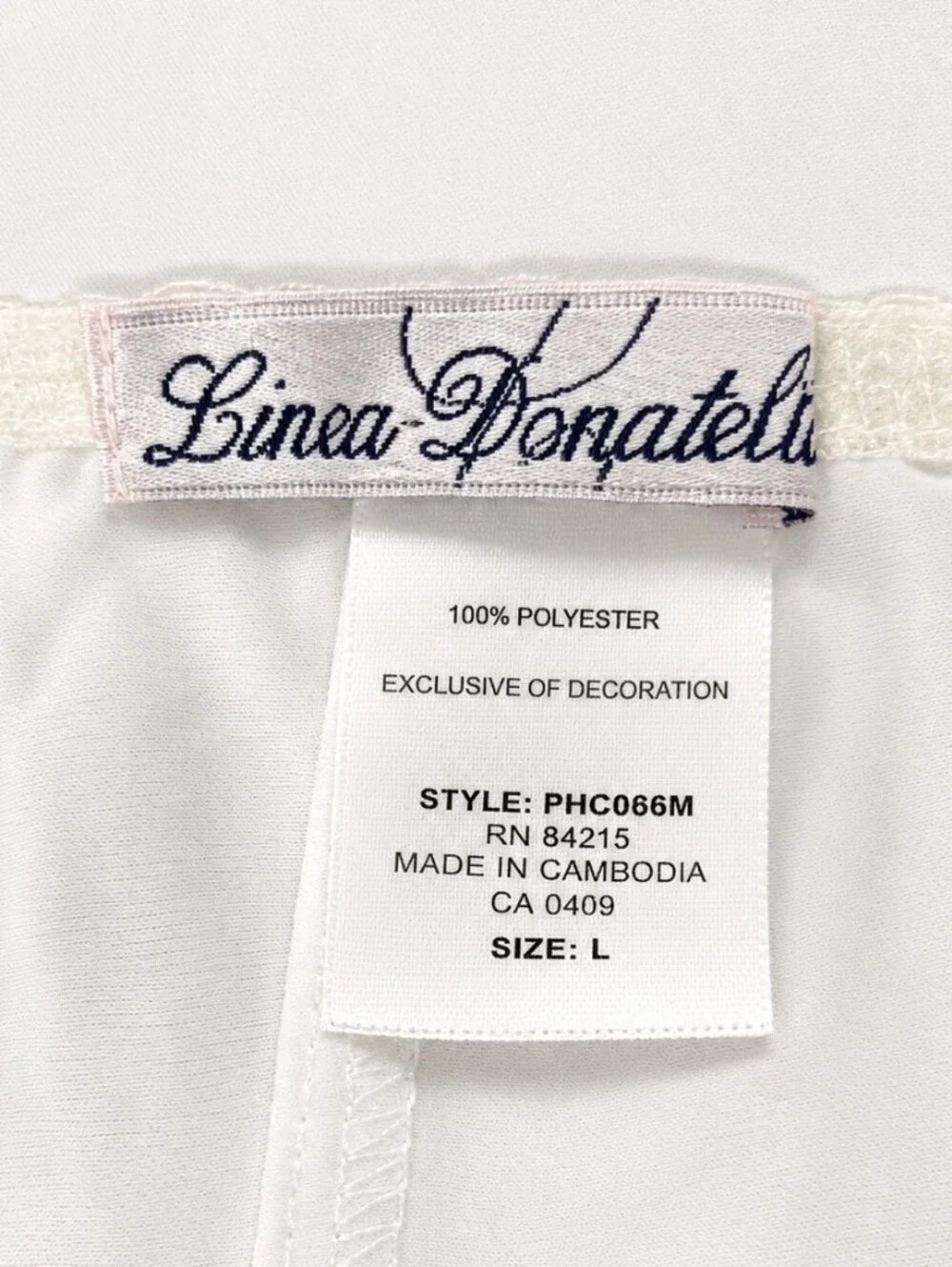 Linea Donatella Ivory Babydoll Chemise Nightgown Lace Trim Pleated Cups Size L